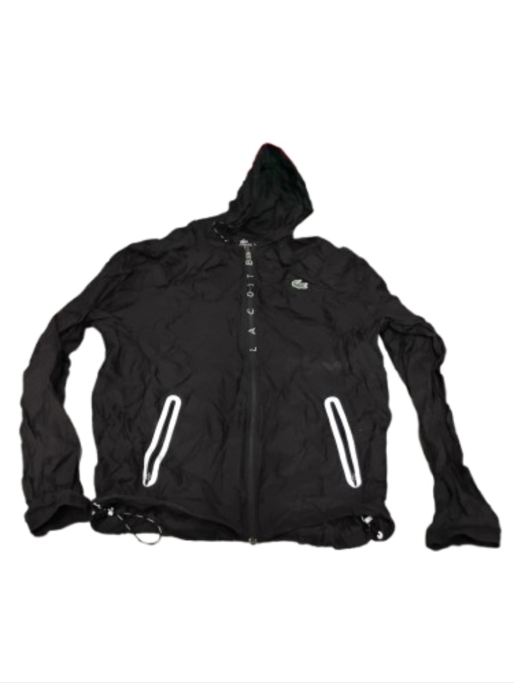 Lacoste Sport Mens Lightweight Athletic Full Zip Hooded Jacket Sz 52
